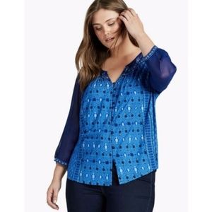 Lucky Brand Geometric Print embroidered bl…